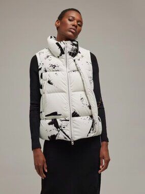 Y-3 Graphic Print Padded Vest, Size Small.